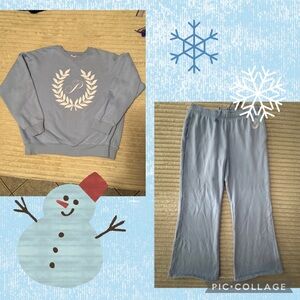 PINK Victoria's Secret Soft Blue sweatshirt and matching pants